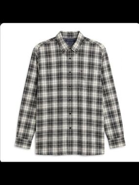 Tommy Hilfiger Black & White Plaid Long-Sleeve Button-Down Shirt